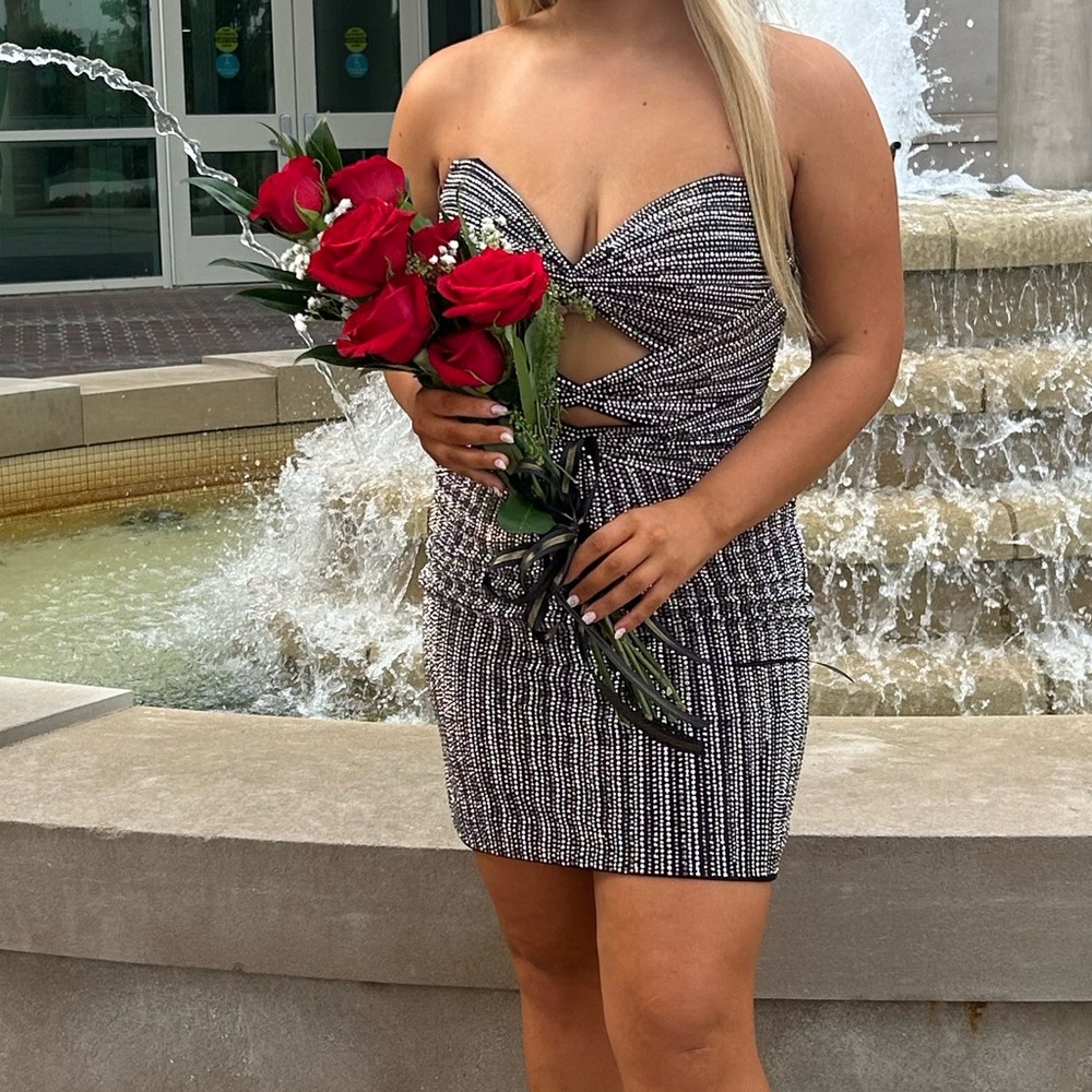 Sherri Hill Silver and Black